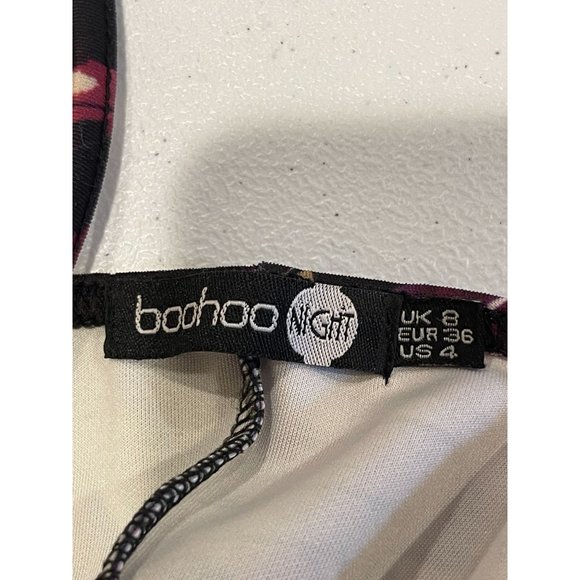 Boohoo Womens Bodycon Fishtail Dress Backless Adjustable Strap Black Purple SZ 4 - Picture 6 of 8